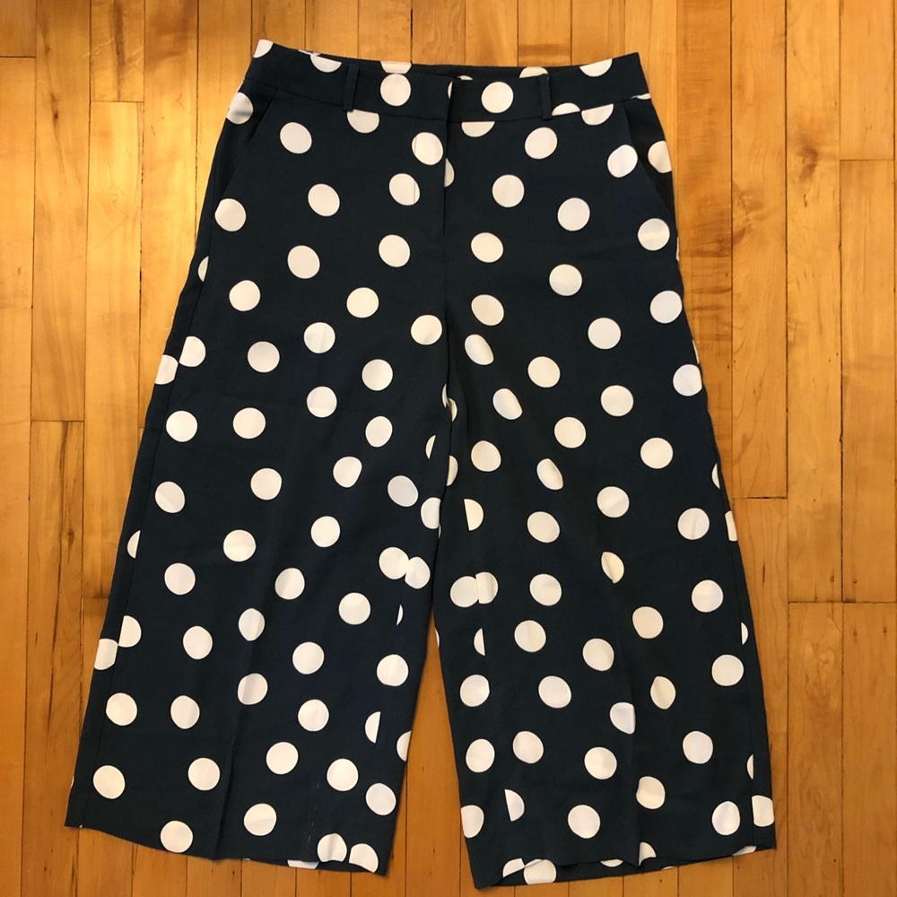 Ann Taylor Loft wide leg polka dot pants